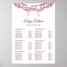 Vintager Glitzer Rahmen rosa Bugpreisliste Poster