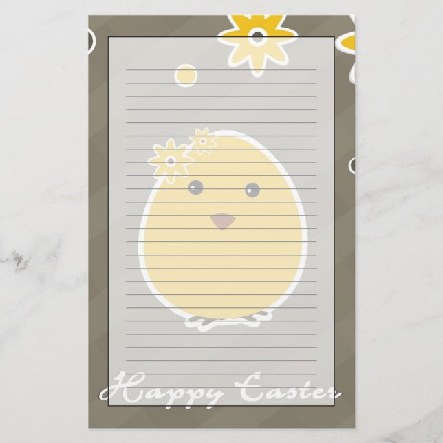 Vintager glücklicher Ostern-Hintergrund Briefpapier (Vorderseite)