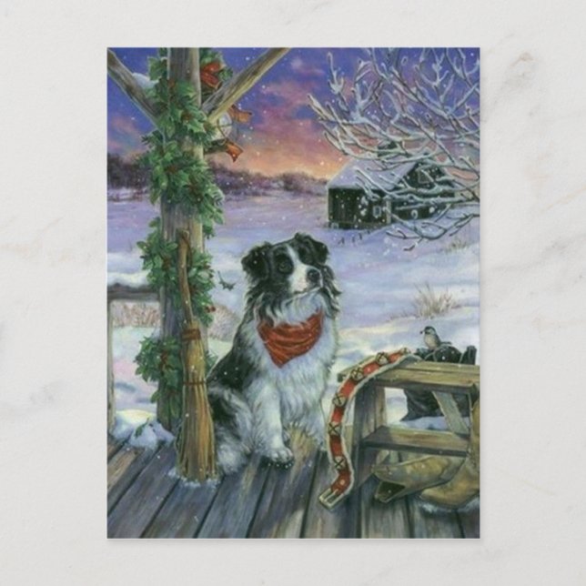 Vintager glücklicher Urlaub Feiertagspostkarte (Vorderseite)