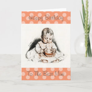 Vintager Glückwunsch zum Geburtstag zur besten Mim Karte