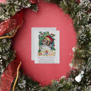 Vintager Gnome Weihnachten Folien Feiertagspostkarte