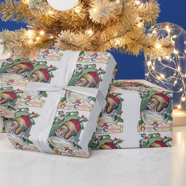 Vintager Gnome Weihnachten Geschenkpapier (Feiertage)