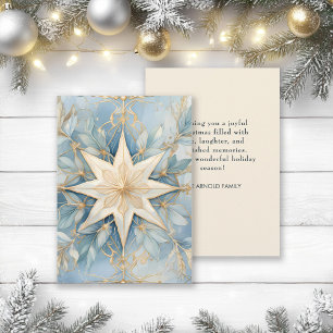 Vintager Gold Christmas Star Feiertagskarte