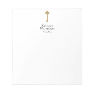 Vintager Gold Key Real Anwesen Designer Notizblock