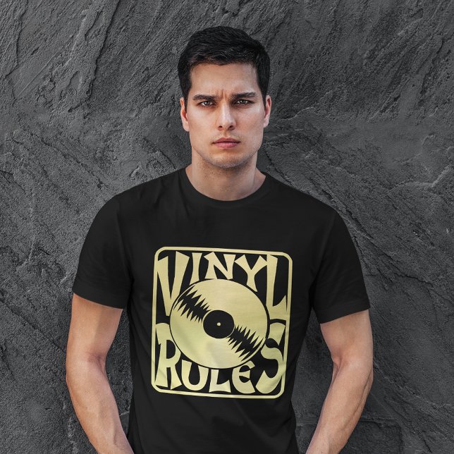 Vintager Gold Record Vinyl regiert Herren T-Shirt (Vintage Gold Vinyl Rules Record Men's T-shirt)