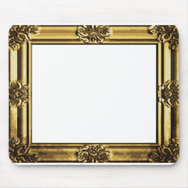 Vintager Goldantiken-Rolle-Foto-Rahmen Mousepad (Vorne)