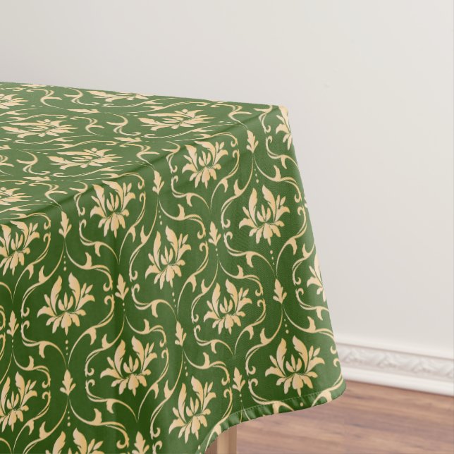 Vintager GoldDamast bei Forest Green Tischdecke (Beispiel)