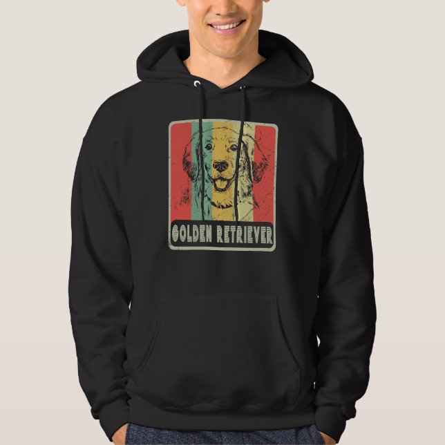 Vintager Golden Retriever Hund für Hunde Hoodie (Vorderseite)