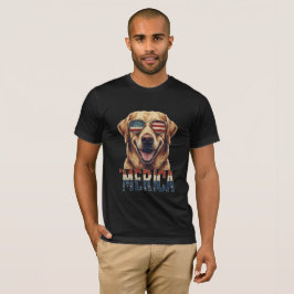 Vintager Golden Retriever Hund Merica 4. Juli T-Shirt