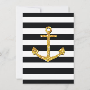 Vintager Goldener Anker Einladung