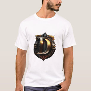 Vintager Goldener Buchstabe "D" T-Shirt