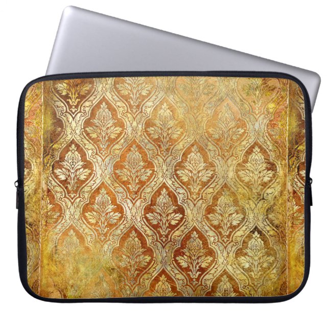 Vintager goldfarbener Hintergrund Laptopschutzhülle (Vorderseite)