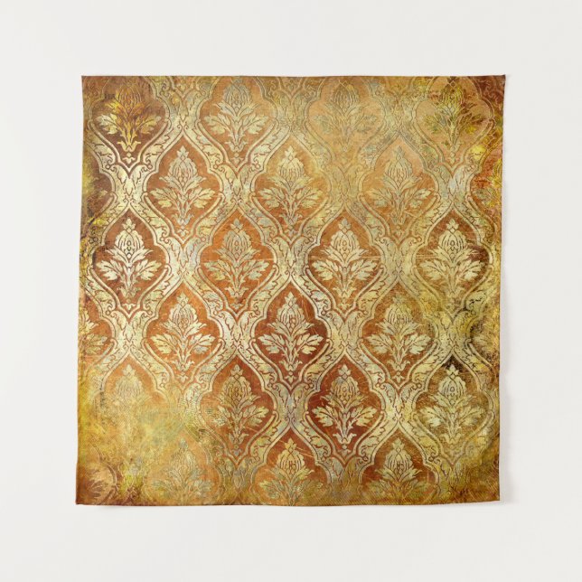 Vintager goldfarbener Hintergrund Wandteppich (Vorderseite)