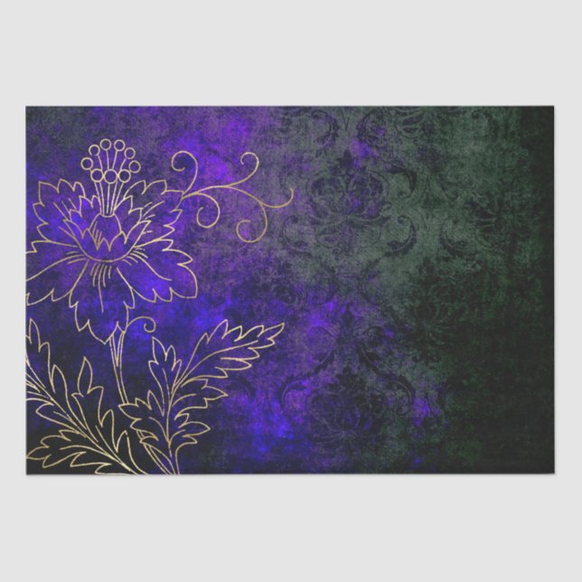 Vintager Goldflorengatter Seidenpapier (Vorderseite)