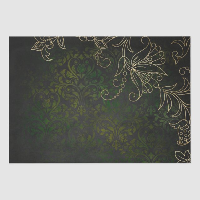 Vintager Goldflorengatter Seidenpapier (Vorderseite)