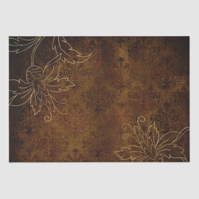 Vintager Goldflorengatter Seidenpapier (Vorderseite)