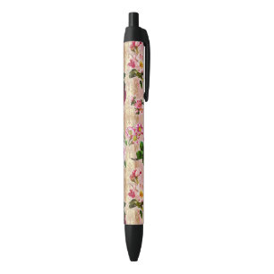 Vintager Goldflorrosa Damast Kugelschreiber