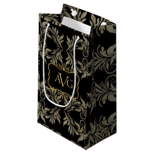 Vintager Goldrahmen aus Black Damask Kleine Geschenktüte