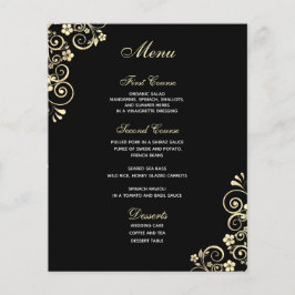 Vintager Goldrausch auf Black Budget Wedding Menu