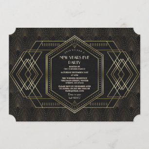 Vintager Goldrausch in New Year's Eve Einladung