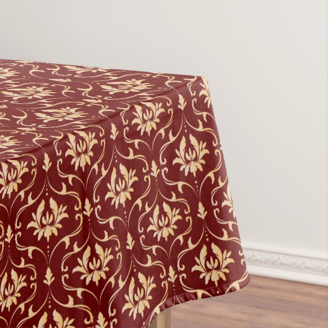 Vintager Goldschaden auf Burgund Tischdecke (Beispiel)