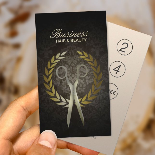 Vintager Goldschere-Friseur Treuekarte (Von Creator hochgeladen)