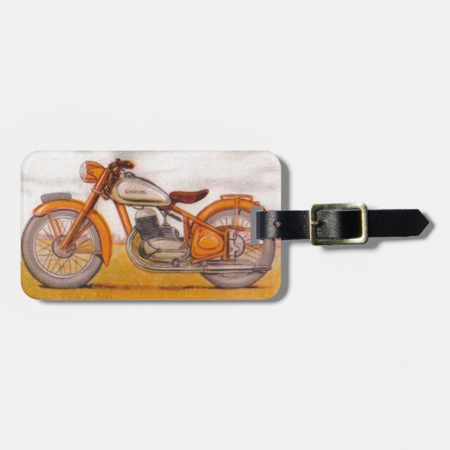 Vintager GoldSocovel Motorrad-Druck Gepäckanhänger (Vorderseite horizontal)