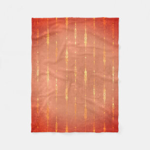 Vintager Goldstreifen-Kürbisorange Fleecedecke