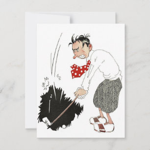 Vintager Golf Sports Spaß, Alberner Golfer