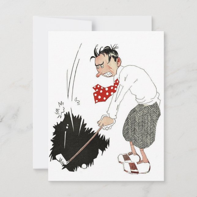 Vintager Golf Sports Spaß, Alberner Golfer (Vorderseite)