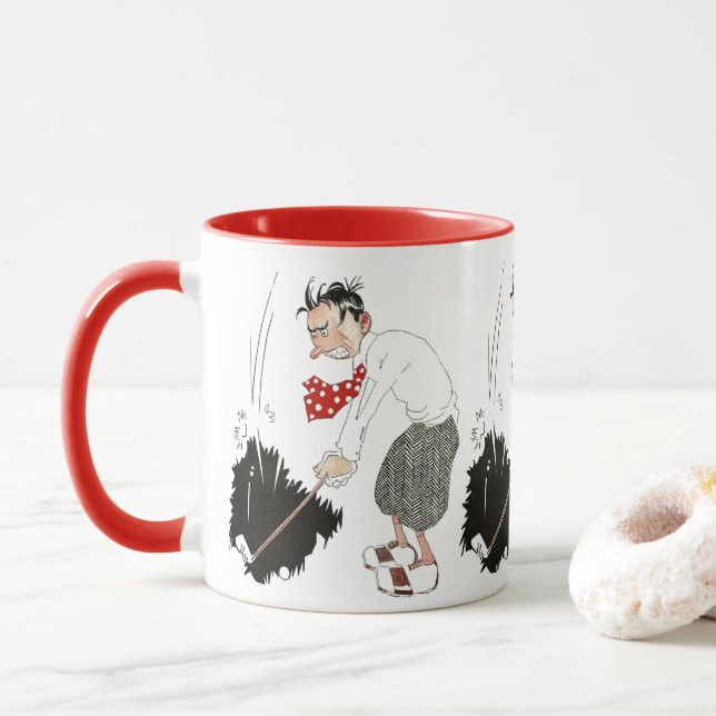 Vintager Golf Sports Spaß, Alberner Golfer Tasse (Mit Donut)