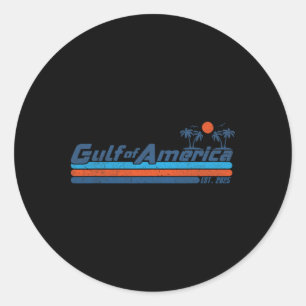 Vintager Golf von Amerika Est 2025 Beach Palm Gu Runder Aufkleber