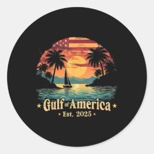 Vintager Golf von Amerika Funny US Flag Runder Aufkleber