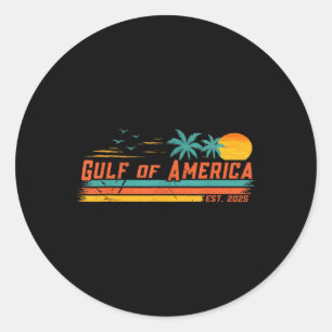 Vintager Golf von Amerika rückt Sonnenuntergang Go Runder Aufkleber