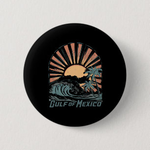 Vintager Golf von Mexiko Beach Palms Sommerurlaub Button