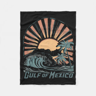 Vintager Golf von Mexiko Beach Palms Sommerurlaub Fleecedecke