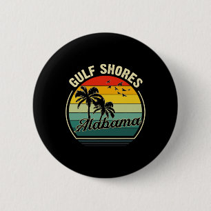 Vintager Golfküstenstrand Alabama Sommer Sonnenunt Button
