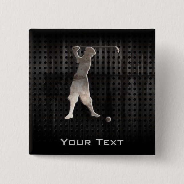 Vintager Golfspieler; Cool Button (Vorderseite)