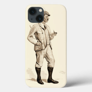 Vintager Golfspieler mit Tabakpfeife und Stiefeln Case-Mate iPhone Hülle