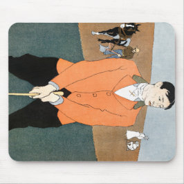 Vintager Golfspieler von Edward Penfield. Mousepad