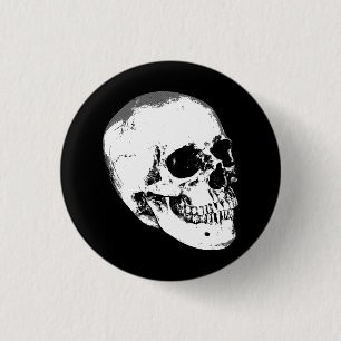 Vintager Gothic-Schädel Button
