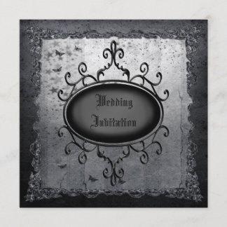Vintager gotischer Grunge-Leinenhochzeit lädt ein Einladung