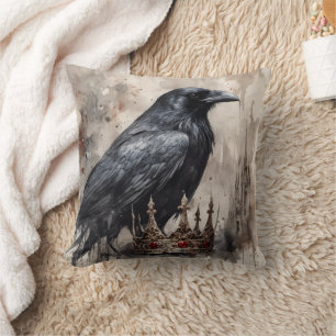 Vintager gotischer Halloween-Riesenvogel Kissen