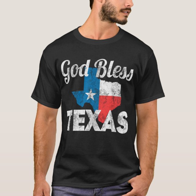 Vintager Gott segnen Texas T-Shirt (Vorderseite)