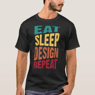 Vintager Grafikdesigner, der den Stift wiederholt T-Shirt