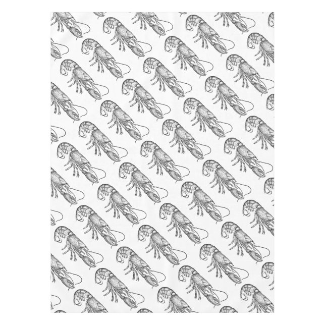 Vintager Grafiklobster Tischdecke (Vorderseite)