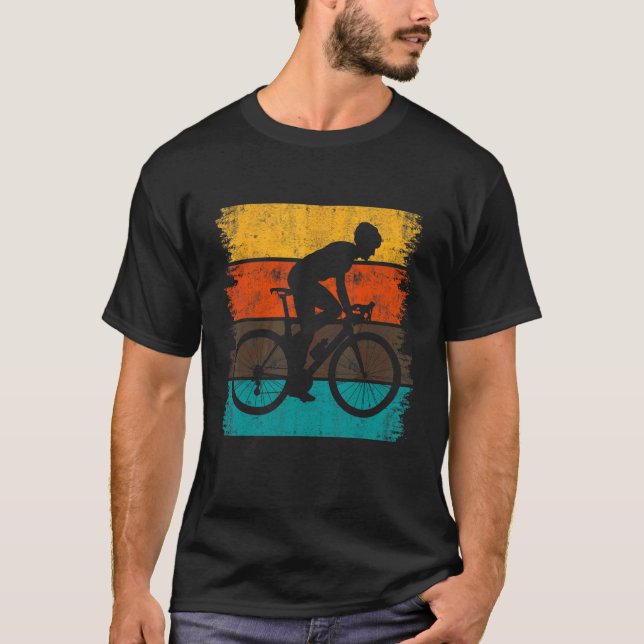Vintager Grafischer Radfahrer Radsport Ro T-Shirt (Vorderseite)