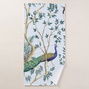 Vintager Granatapfelfruchtbaum, exotischer Vogel Badehandtuch