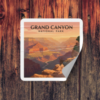 Vintager Grand Canyon Nationalpark Quadratischer Aufkleber