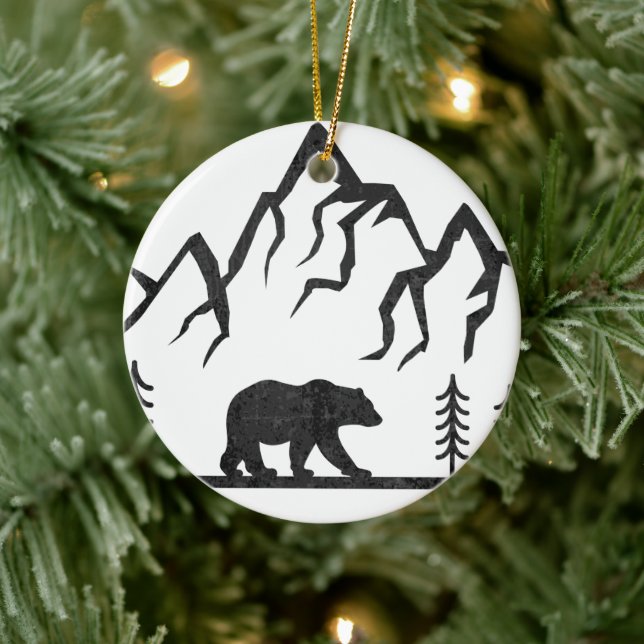 Vintager Grand Teton Nationalpark Wyoming Keramik Ornament (Baum)